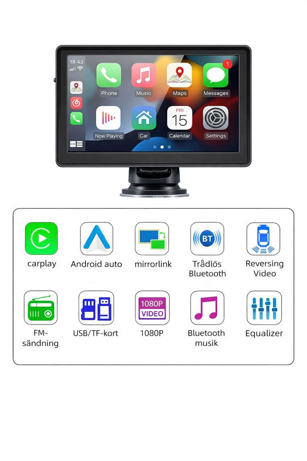 Trådlös Smart Skärm för Bilen | CarPlay & Android Auto Utan Krångel