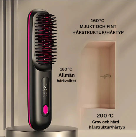 Trådlös Raktångsborste med Keramik & LCD