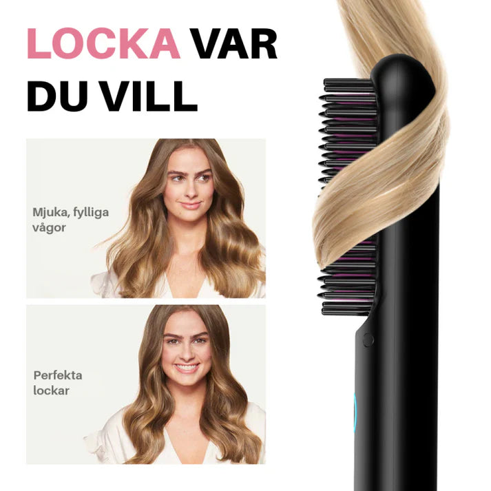 Trådlös Raktångsborste med Keramik & LCD